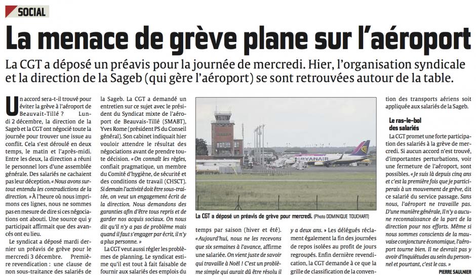 20131203-CP-Beauvais-Tillé-La menace de grève plane sur l'aéroport