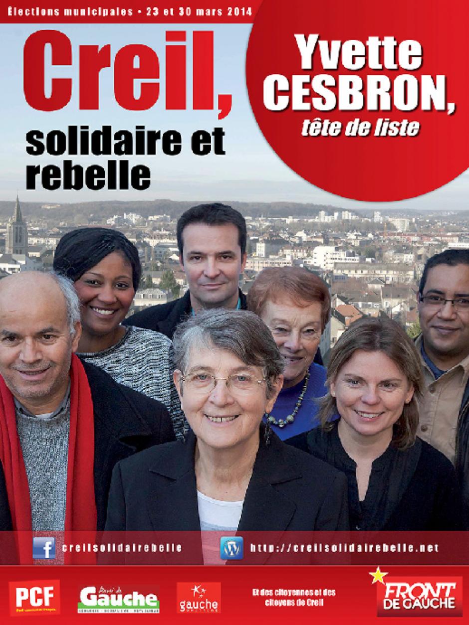 Affiche de campagne de la liste « Creil, solidaire et rebelle » - Creil, 24 décembre 2013