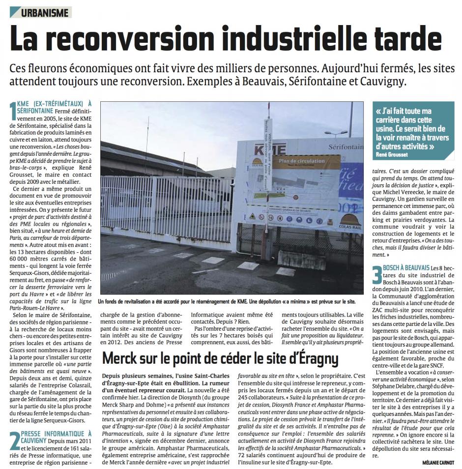 20140124-CP-Beauvais, Cauvigny, Sérifontaine-La reconversion industrielle tarde