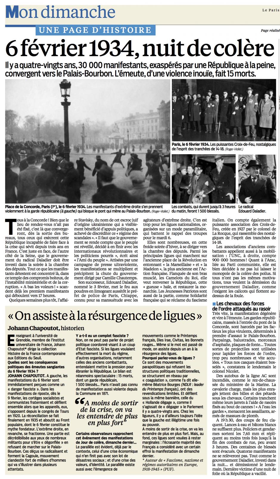 20140202-LeP-France-Une page d'histoire : 6 février 1934, nuit de colère