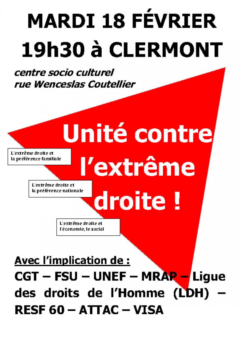 18 février, Clermont - Collectif-Unité contre l'extrême droite !