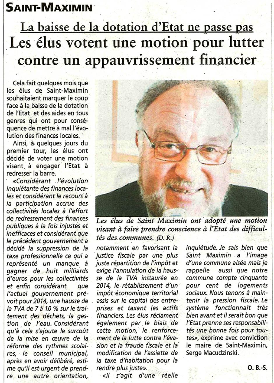 20140312-OH-Saint-Maximin-Les élus votent une motion pour lutter contre un appauvrissement financier