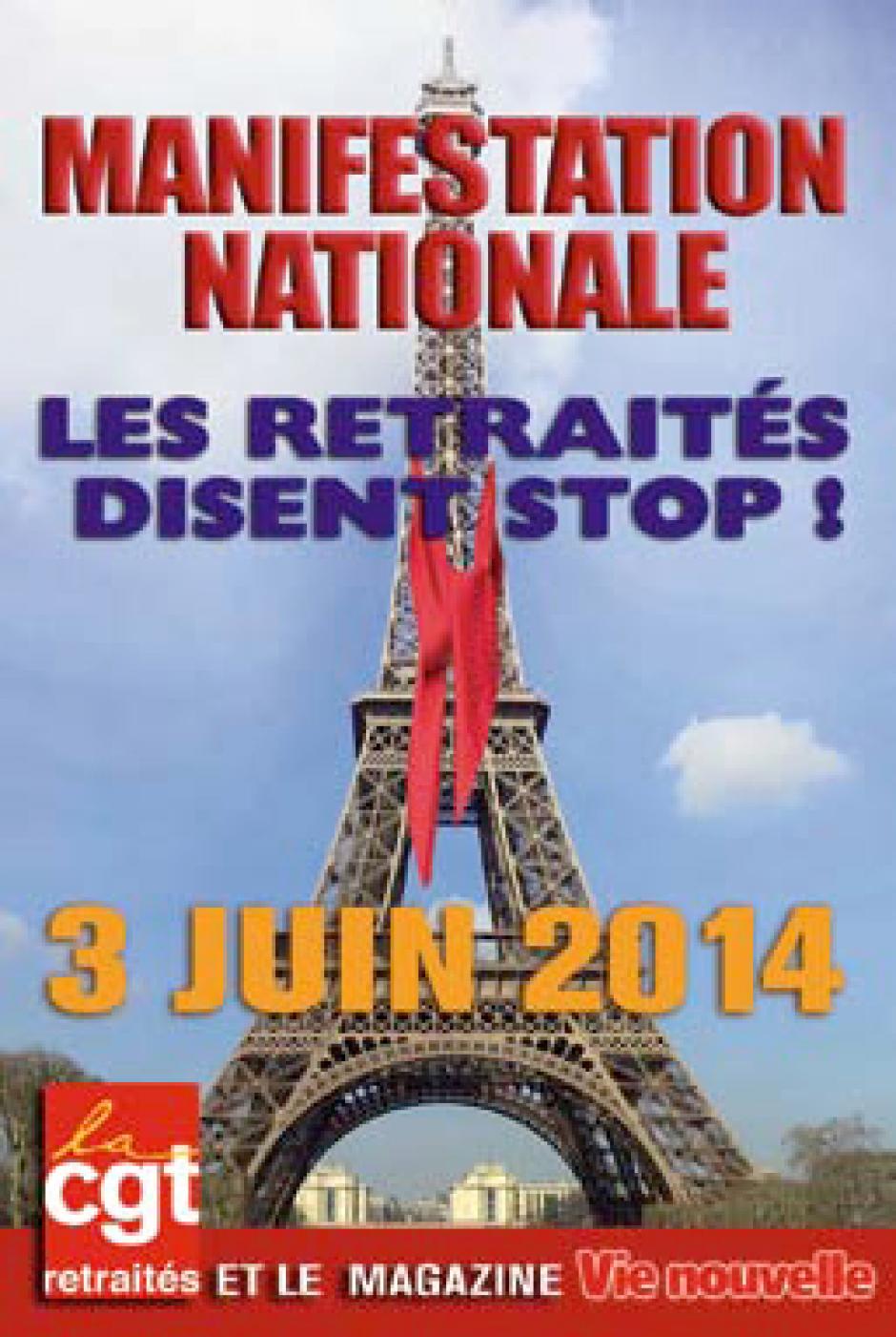 3 juin, Paris - Manifestation nationale unitaire pour la revalorisation des retraites