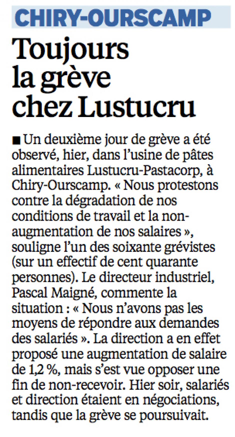 20140605-LeP-Chiry-Ourscamp-Toujours la grève chez Lustucru