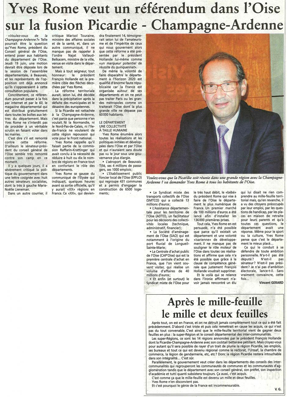 20140618-OH-Oise-Rome veut un référendum dans le département sur la fusion Picardie-Champagne-Ardenne