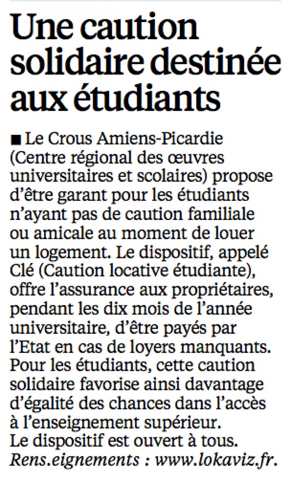 20140723-LeP-Amiens-Une caution solidaire destiné aux étudiants [Crous Amiens-Picardie]