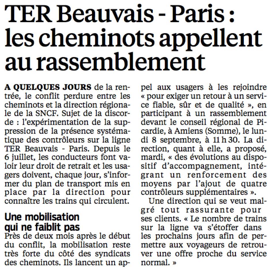 20140828-LeP-Beauvais-TER Beauvais-Paris : les cheminots appellent au rassemblement