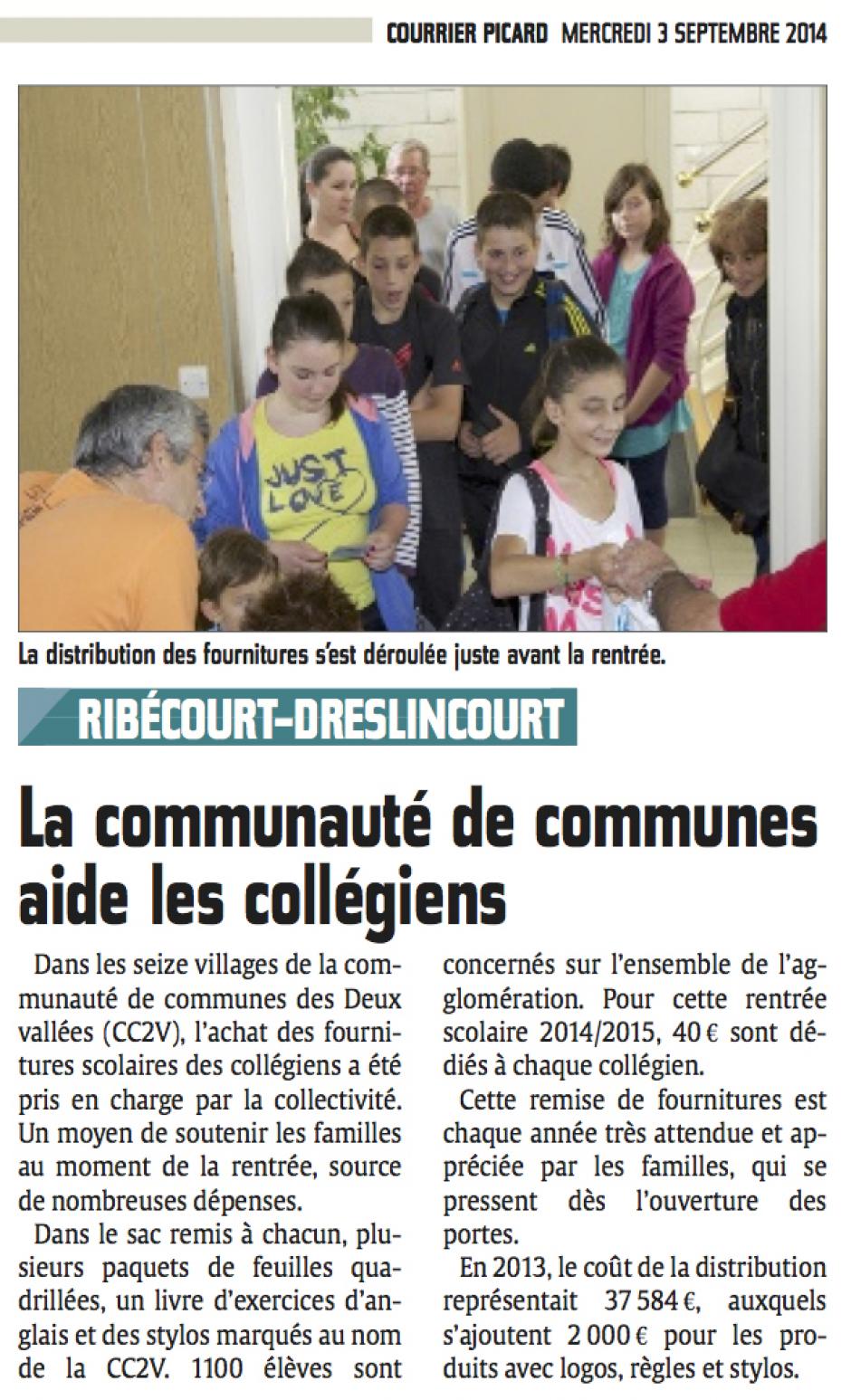 20140903-CP-Ribécourt-Dreslincourt-La communauté de communes aide les collégiens