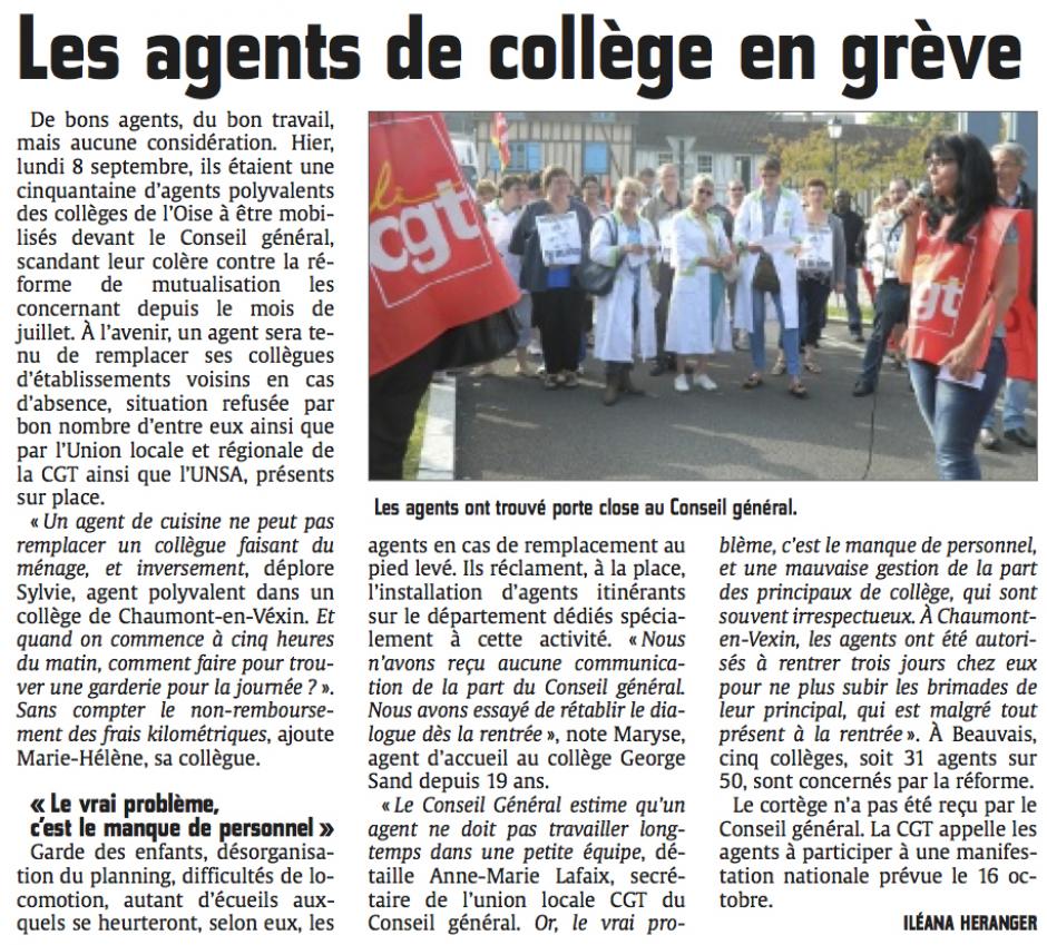 20140909-CP-Oise-Les agents de collège en grève [édition Beauvais]
