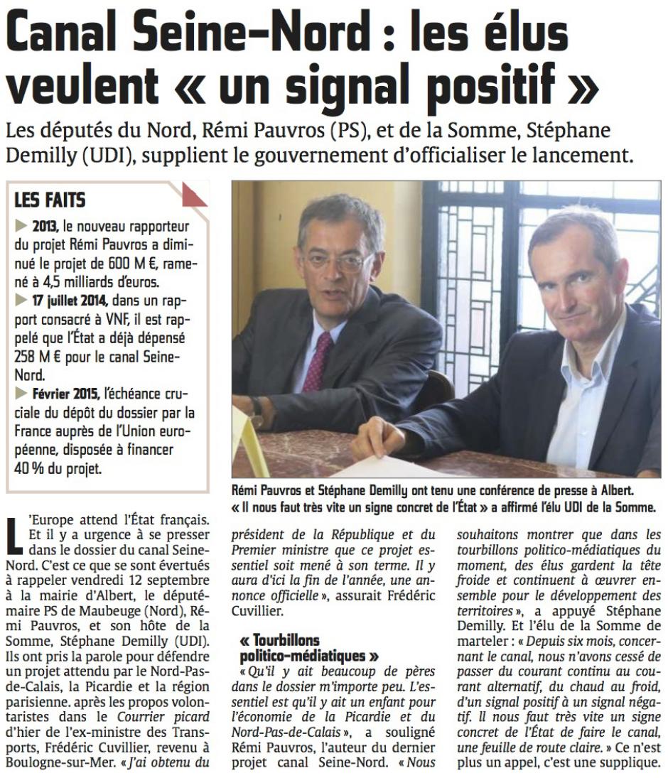 20140913-CP-Picardie-Canal Seine-Nord : les élus veulent « un signal positif »