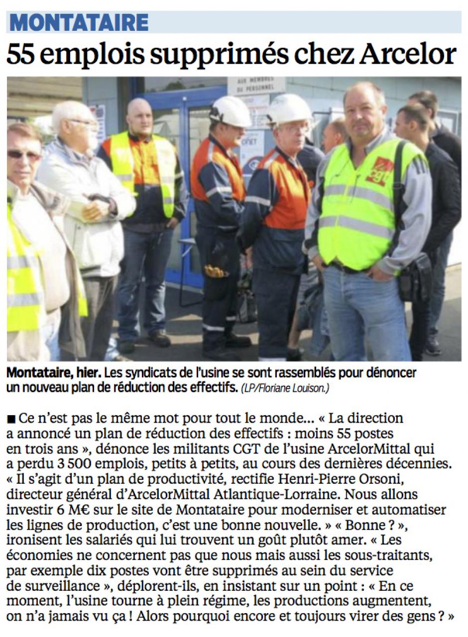20140924-LeP-Montataire-55 emplois supprimés chez Arcelor
