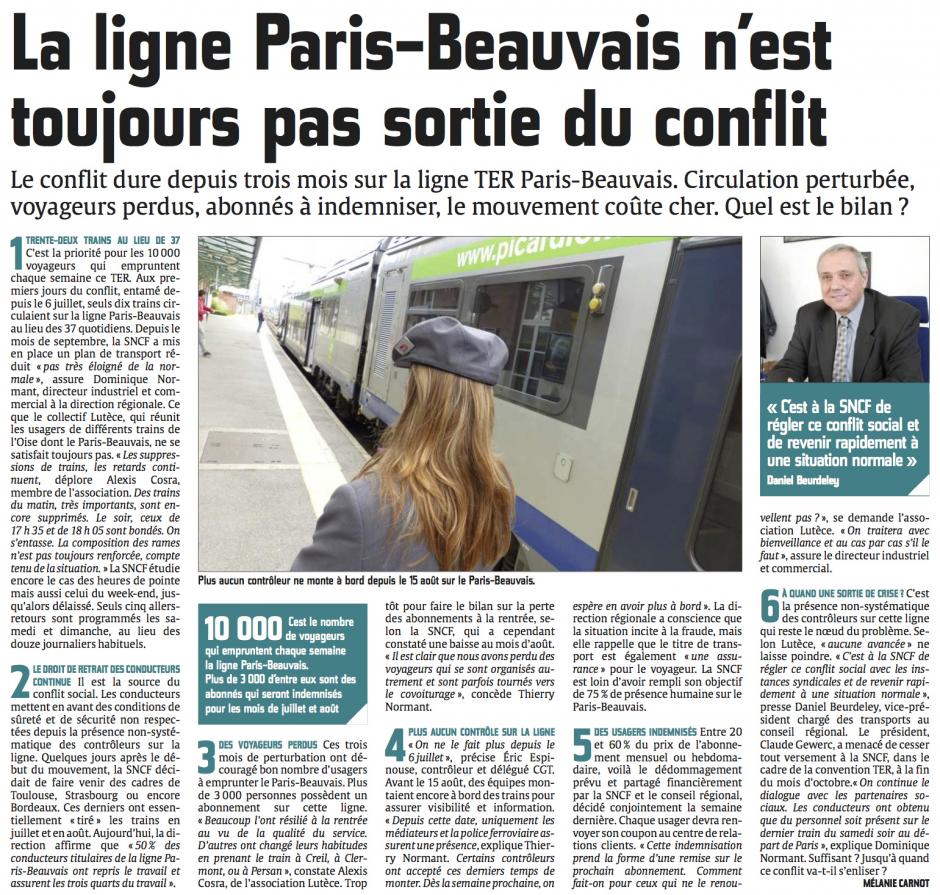 20141003-CP-Beauvais-La ligne Paris-Beauvais n'est toujours pas sortie du conflit