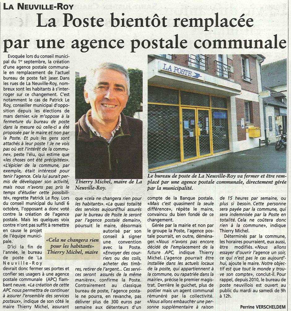 20141008-OH-La Neuville-Roy-La Poste bientôt remplacée par une agence postale communale