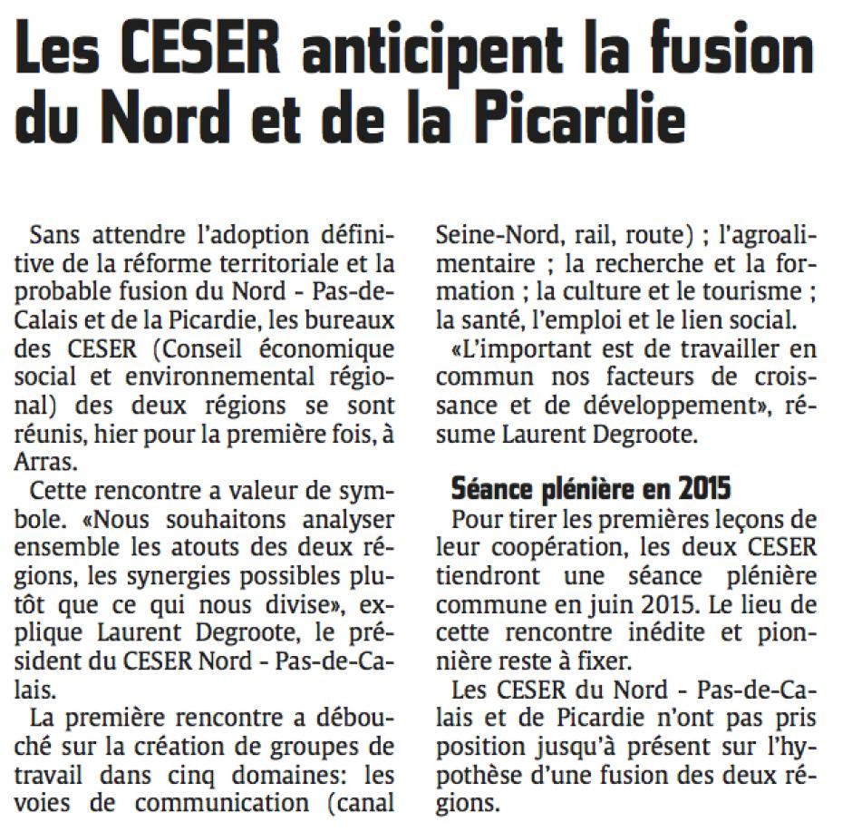 20141009-CP-Picardie-Les CESER anticipent la fusion du Nord et de la Picardie