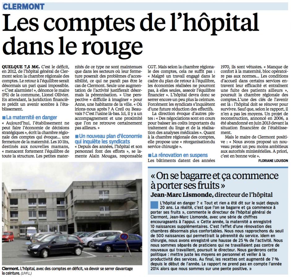 20141011-LeP-Clermont-Les comptes de l'hôpital dans le rouge