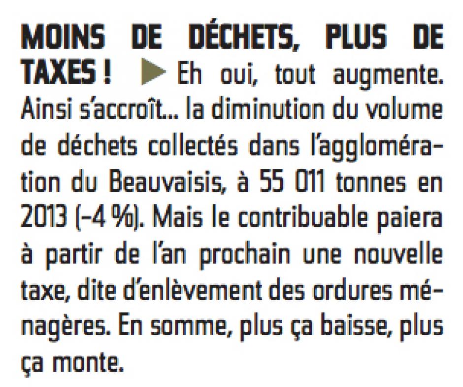 20141028-CP-Beauvaisis-Les dessous de Jeanne Hachette-Moins de déchets, plus de taxes !
