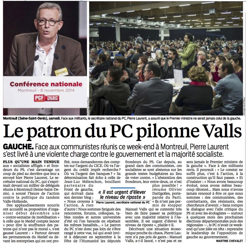 20141110-LeP-France-Le patron du PC pilonne Valls