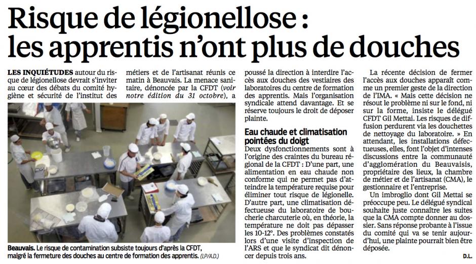 20141112-LeP-Beauvais-Risque de légionellose : les apprentis n'ont plus de douches