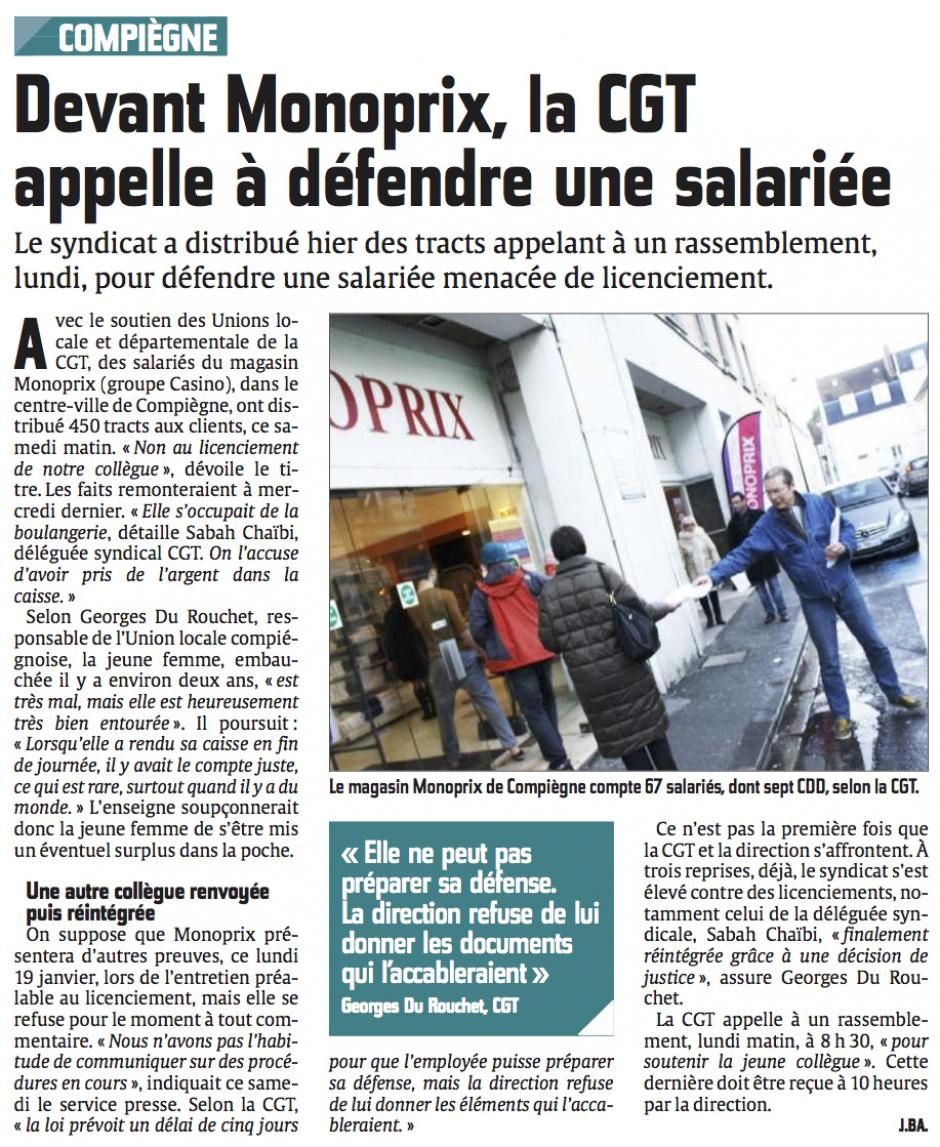 20150118-CP-Compiègne-Devant Monoprix, la CGT appelle à défendre une salariée