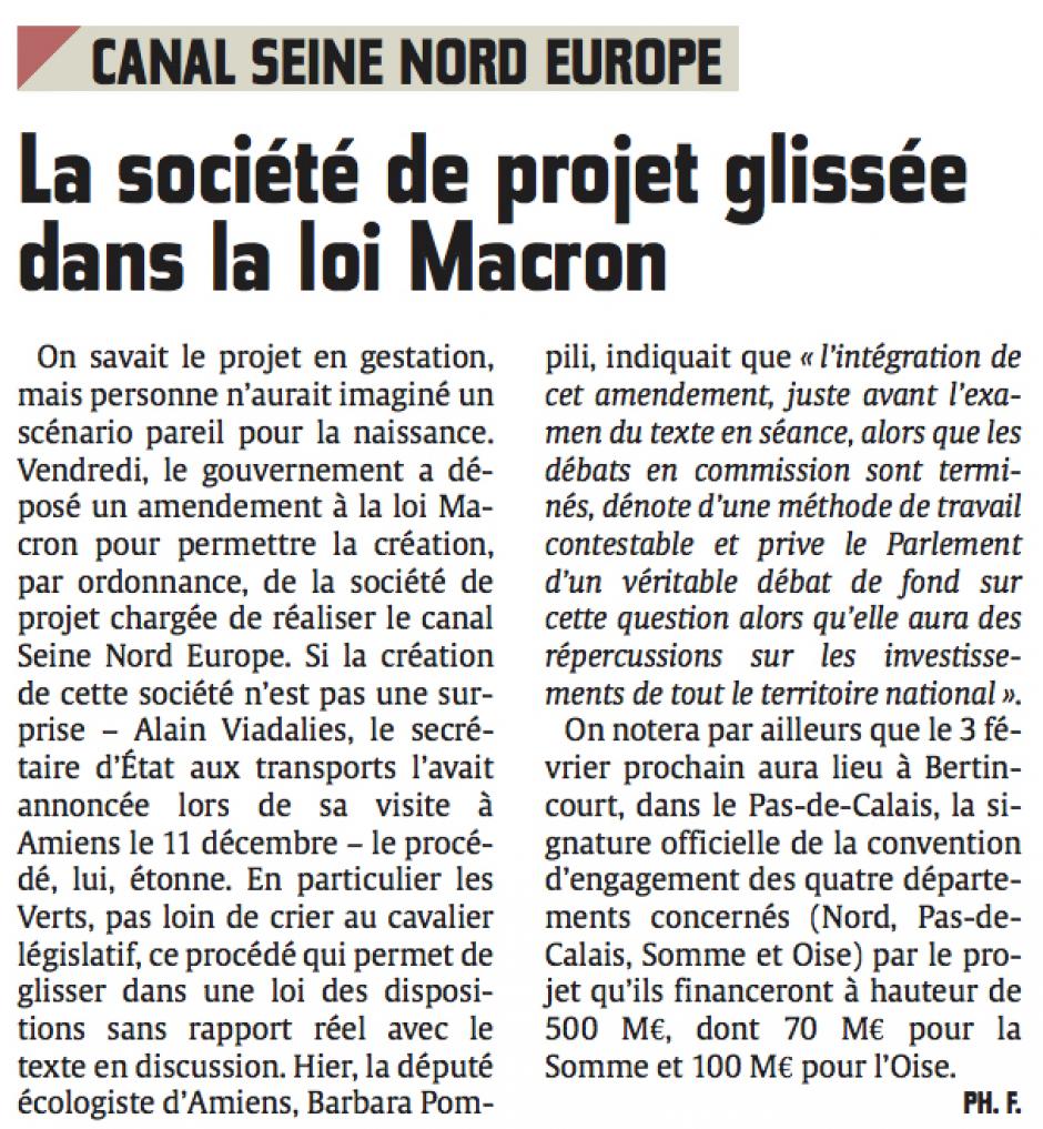 20150129-CP-Picardie-Canal Seine-Nord : la société de projet glissée dans la loi Macron