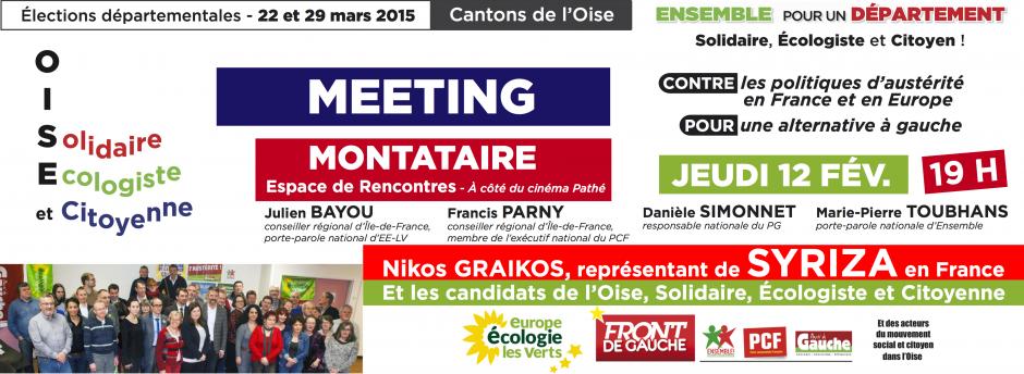 12 février, Montataire - Meeting de l'Oise Solidaire, Écologiste et Citoyenne