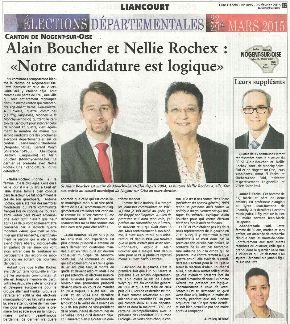 20150225-OH-Nogent-sur-Oise-D2015-Alain Boucher et Nellie Rochex : « Notre candidature est logique »