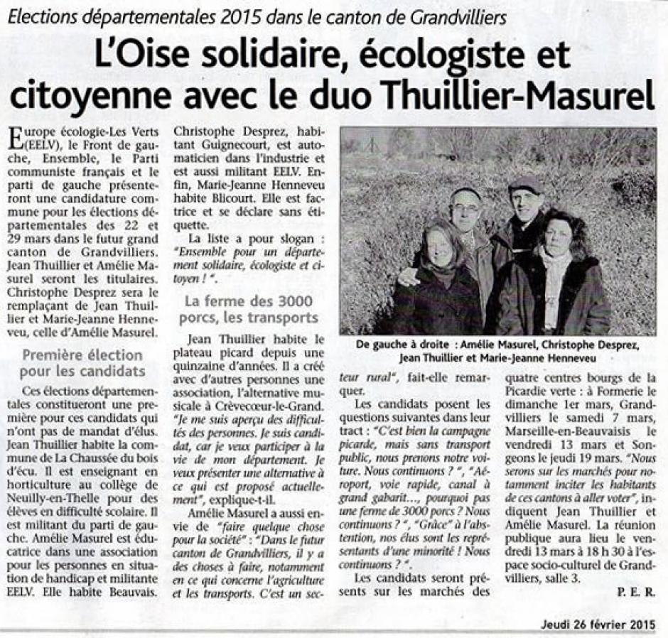 20150226-LeRéveil-Grandvilliers-D2015-L'Oise solidaire, écologiste et citoyenne avec le duo Jean Thuillier-Amélie Masurel