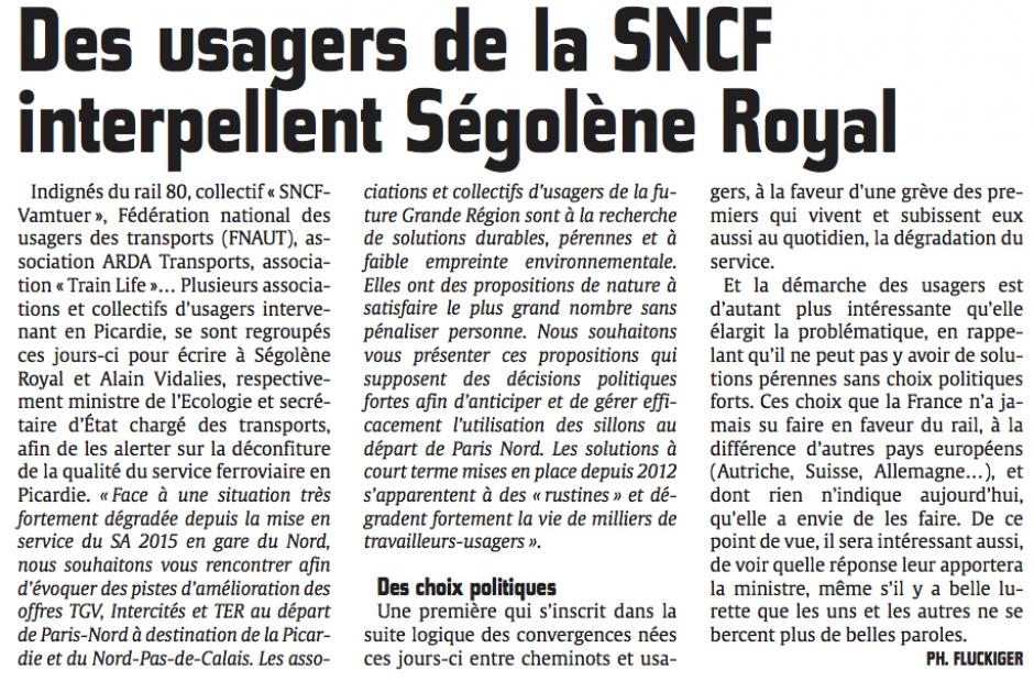20150305-CP-Picardie-Des usagers de la SNCF interpellent Royal