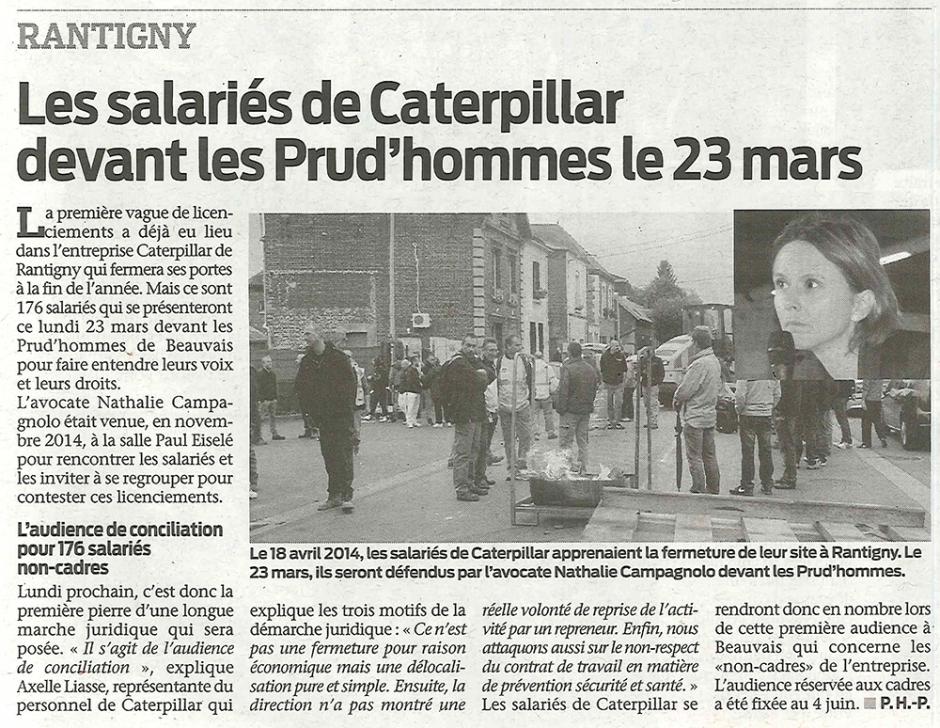20150318-BonP-Rantigny-Les salariés de Caterpillar devant les prud'hommes le 23 mars