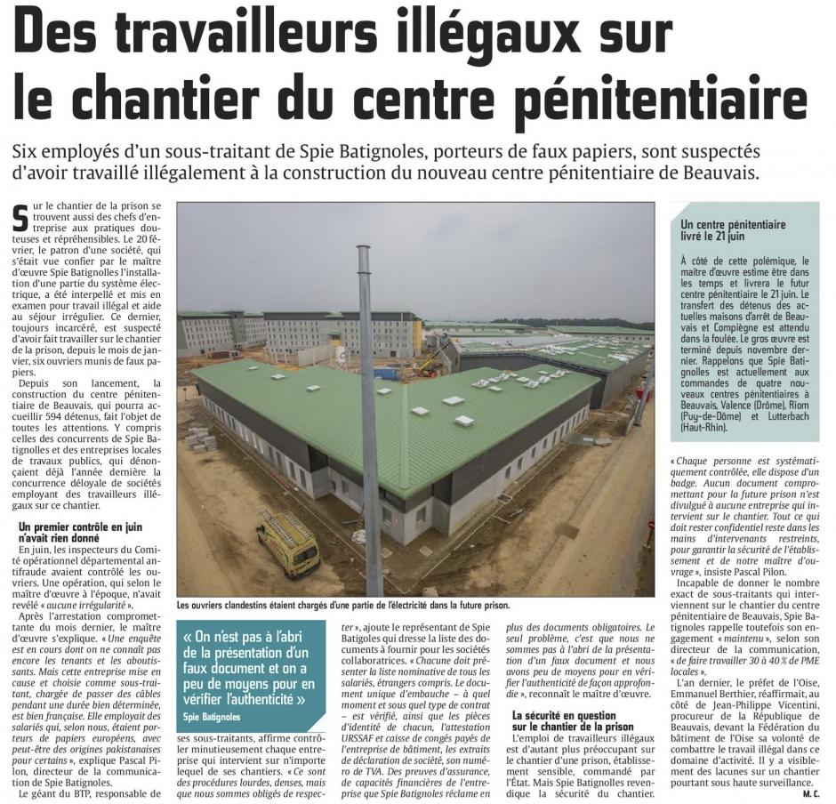 20150318-CP-Beauvais-Des travailleurs illégaux sur le chantier du centre pénitentiaire