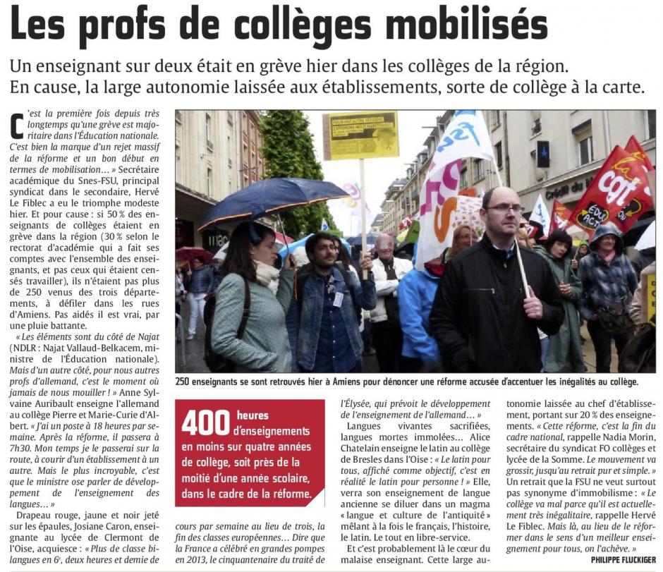 20150520-CP-Picardie-Les profs de collège mobilisés