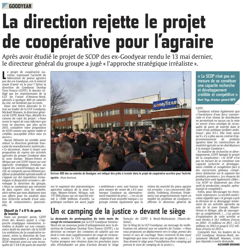20150523-CP-Amiens-Goodyear : la direction rejette le projet de coopérative pour l'agraire