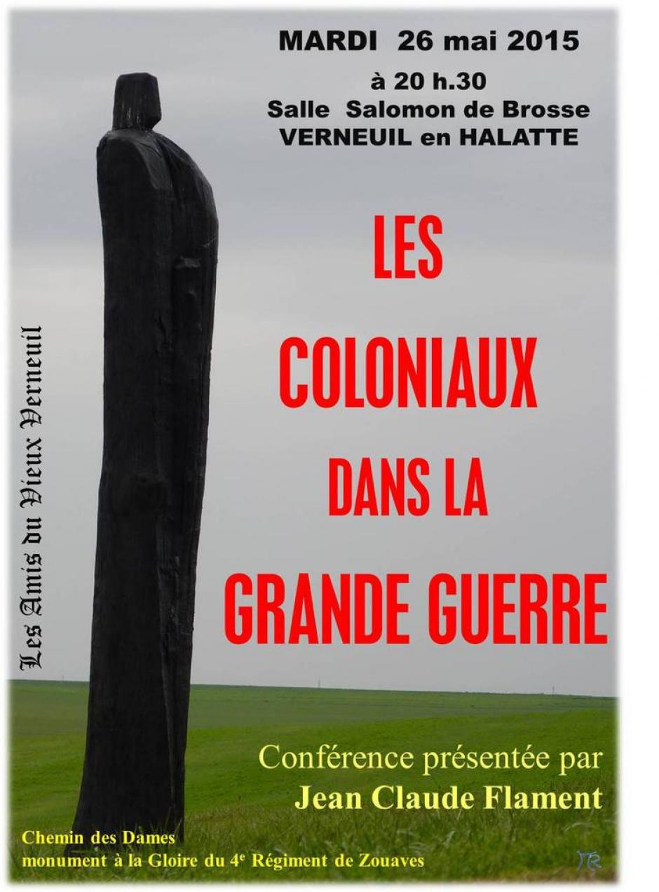 26 mai, Verneuil-en-Halatte - Conférence « Les coloniaux dans la Grande Guerre », avec Jean-Claude Flament