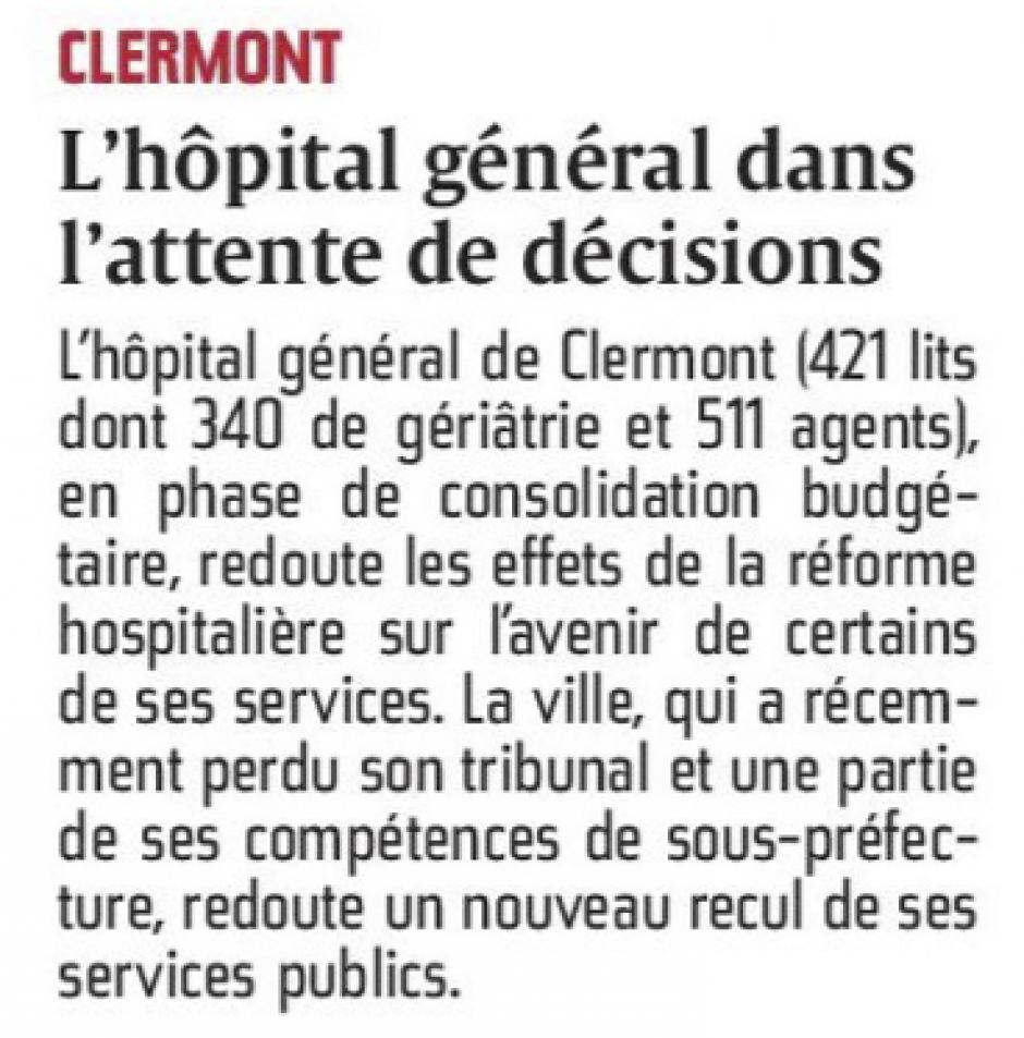 20150528-CP-Clermont-L'hôpital général dans l'attente de décisions [pages régionales]