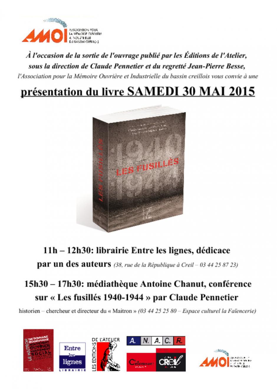 30 mai, Creil - AMOI-Conférence « Les fusillés 1940-1944 »