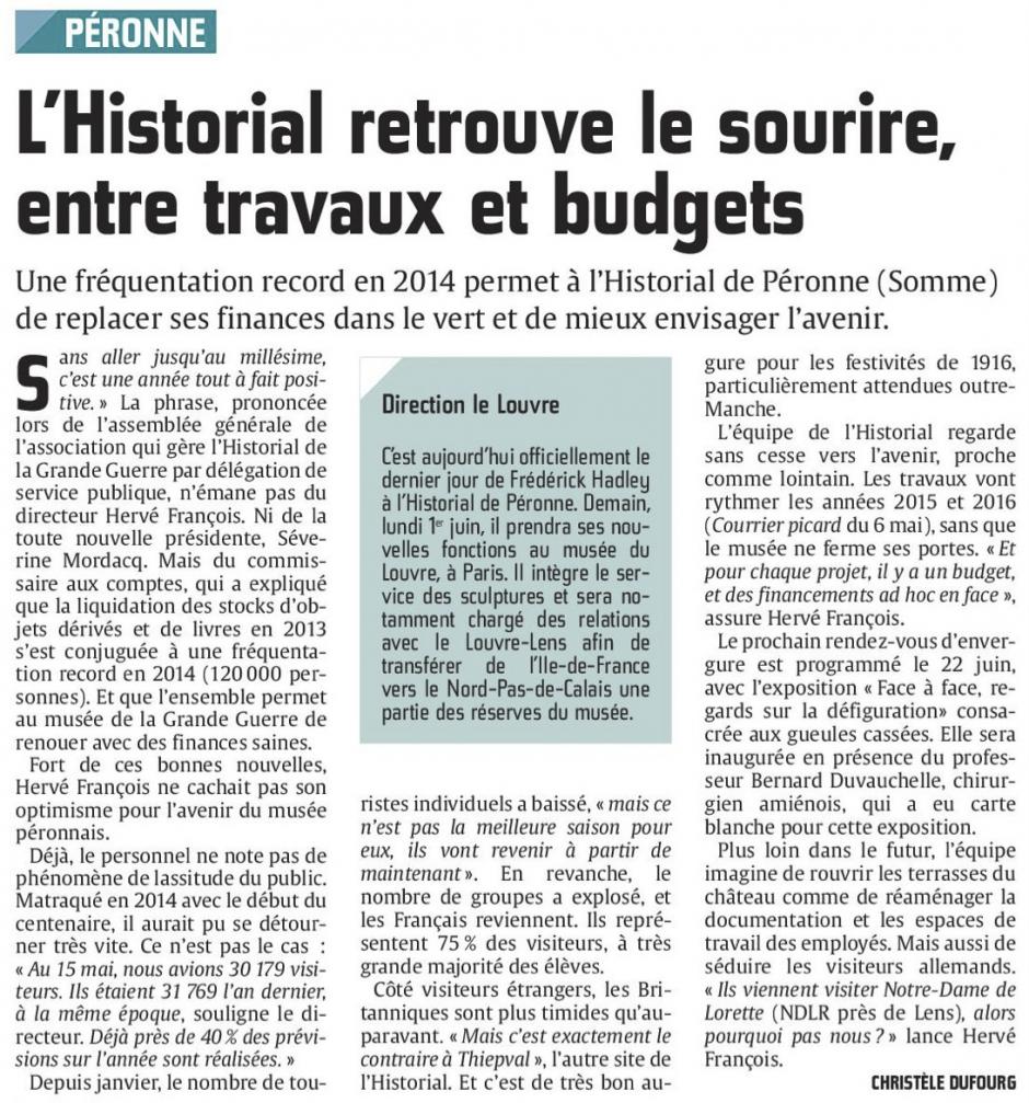 20150531-CP-Péronne-L'Historial retrouve le sourire, entre travaux et budgets
