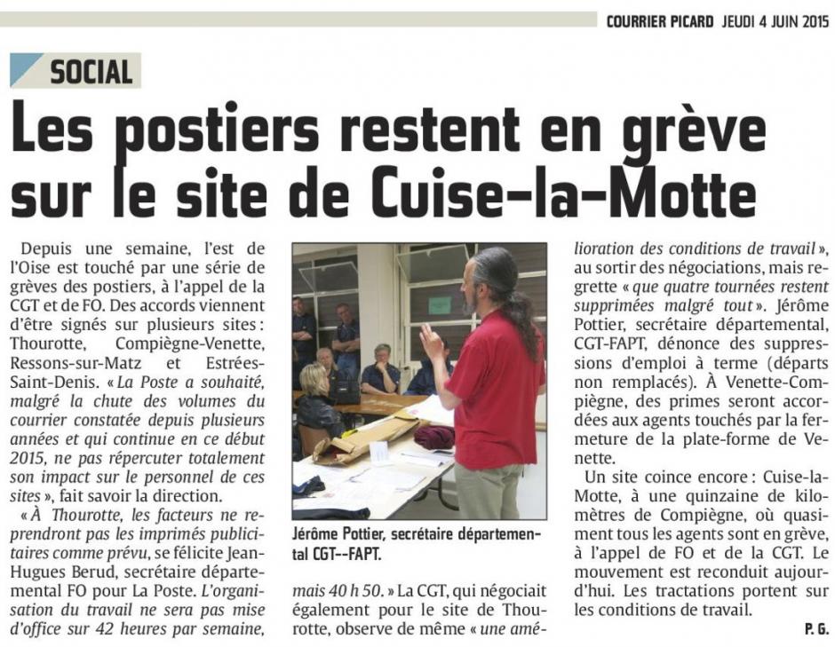 20150604-CP-Cuise-la-Motte-Les postiers restent en grève sur le site de Cuise-la-Motte