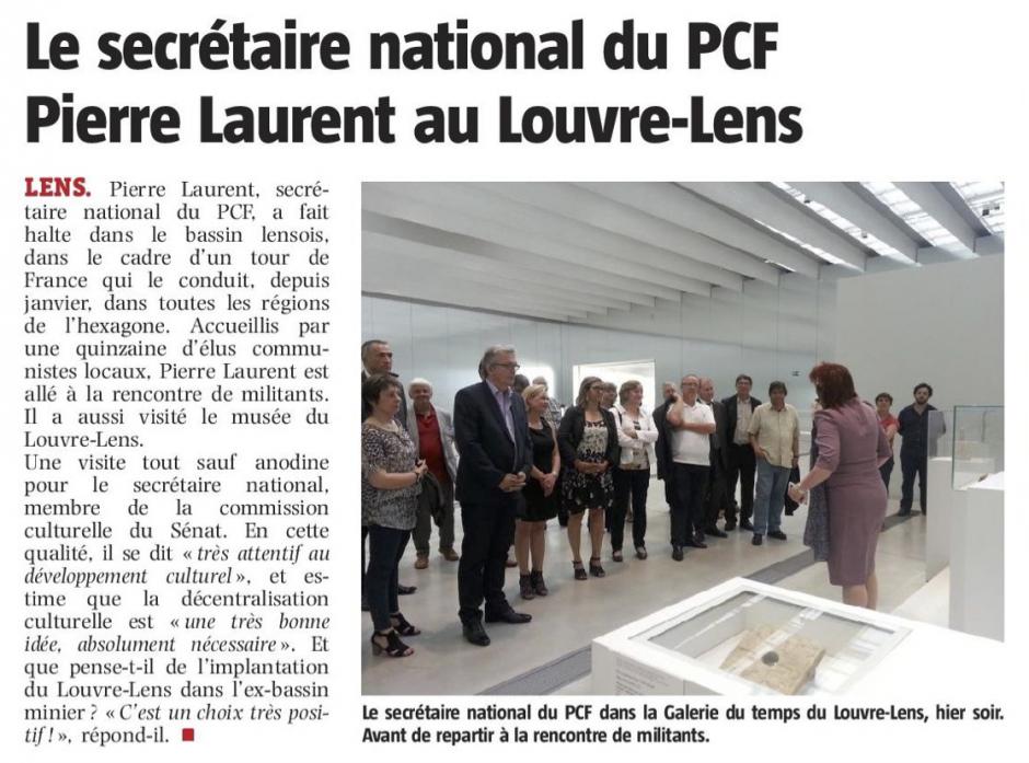 20150613-Nord-Éclair-Lens-Le secrétaire national du PCF Pierre Laurent au Louvre-Lens