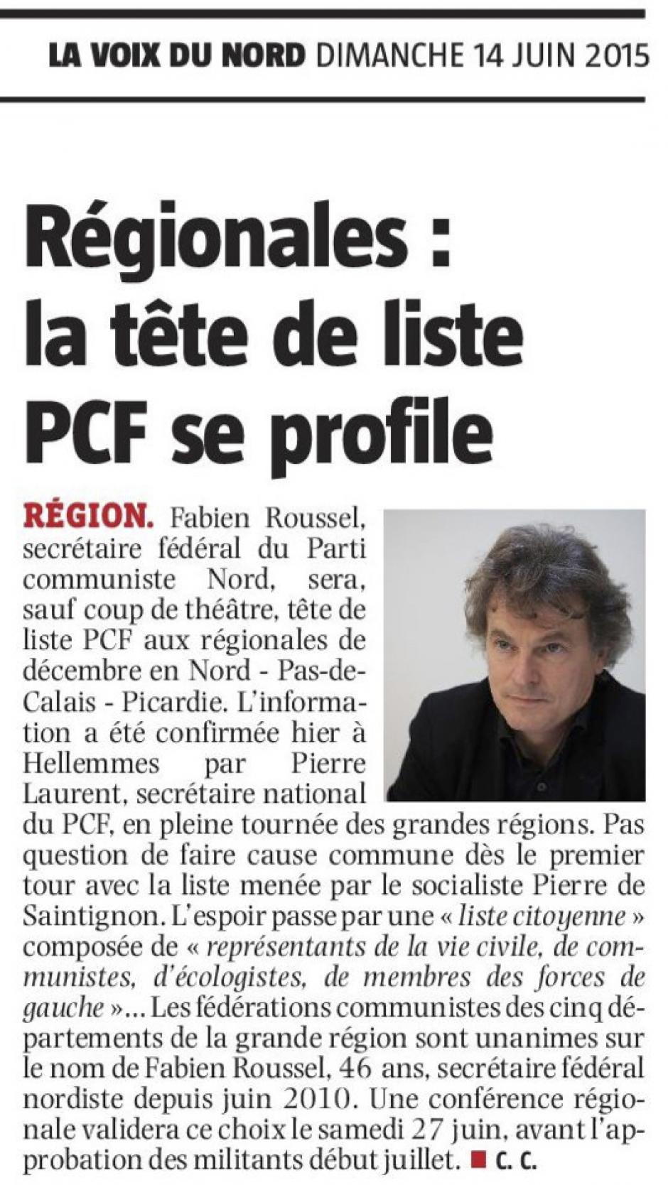 20150614-VdN-Picardie-Nord-Pas-de-Calais-R2015-La tête de liste PCF se profile