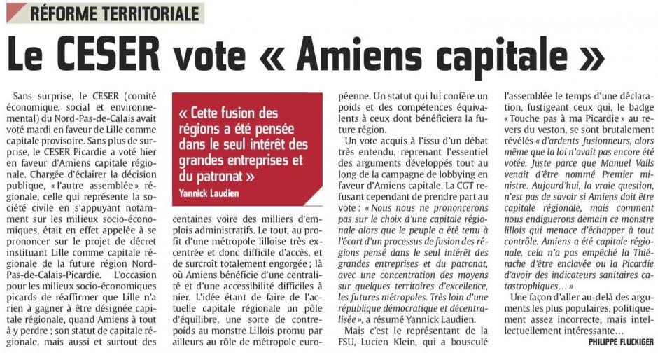 20150618-CP-Picardie-Réforme territoriale : le CESER vote « Amiens capitale »