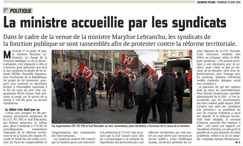 20150619-CP-Amiens-La ministre accueillie par les syndicats [réforme territoriale, édition Amiens]