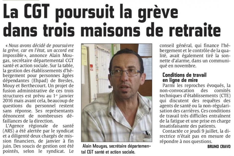 20150710-CP-Berthecourt-Bresles-Mouy-La CGT poursuit la grève dans trois maisons de retraite
