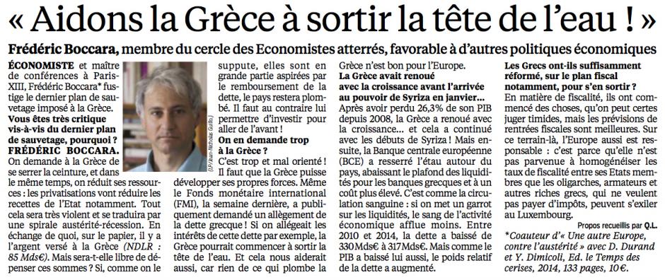 20150720-LeP-France-Frédéric Boccara (PCF) « Aidons la Grèce à sortir la tête de l'eau »