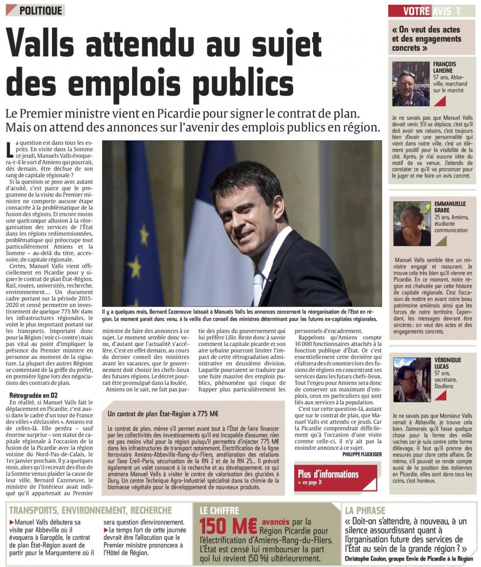 20150730-CP-Picardie-Réforme territoriale : Valls attendu au sujet des emplois publics
