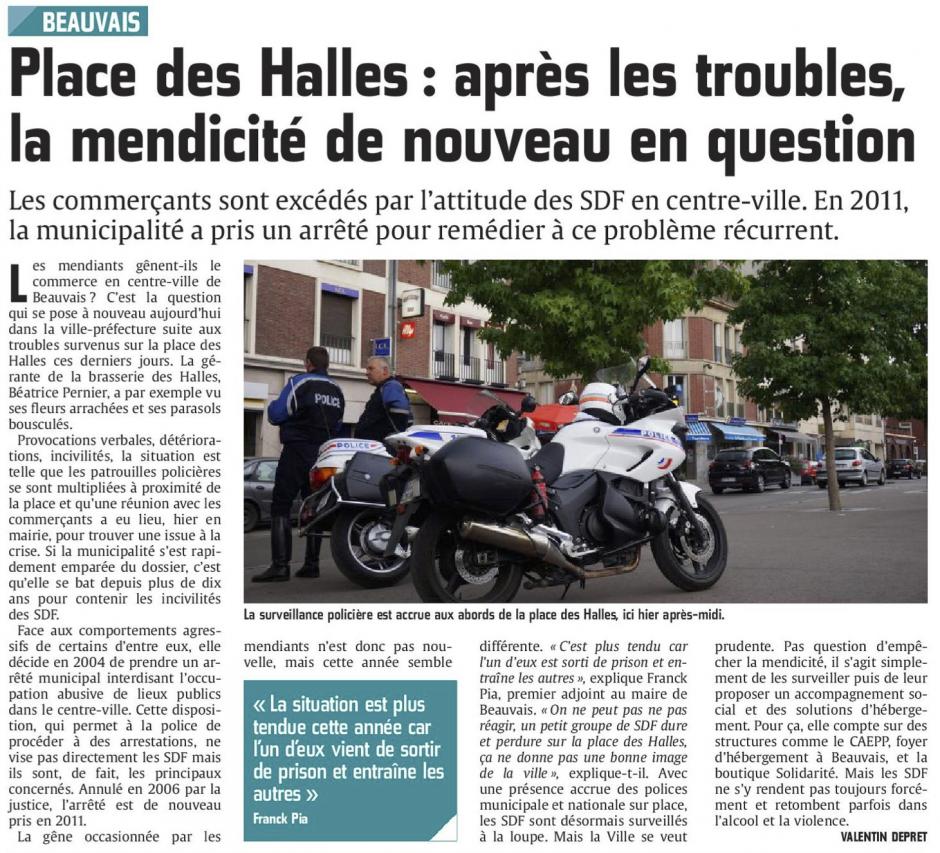 20150819-CP-Beauvais-Place des Halles : après les troubles, la mendicité de nouveau en question