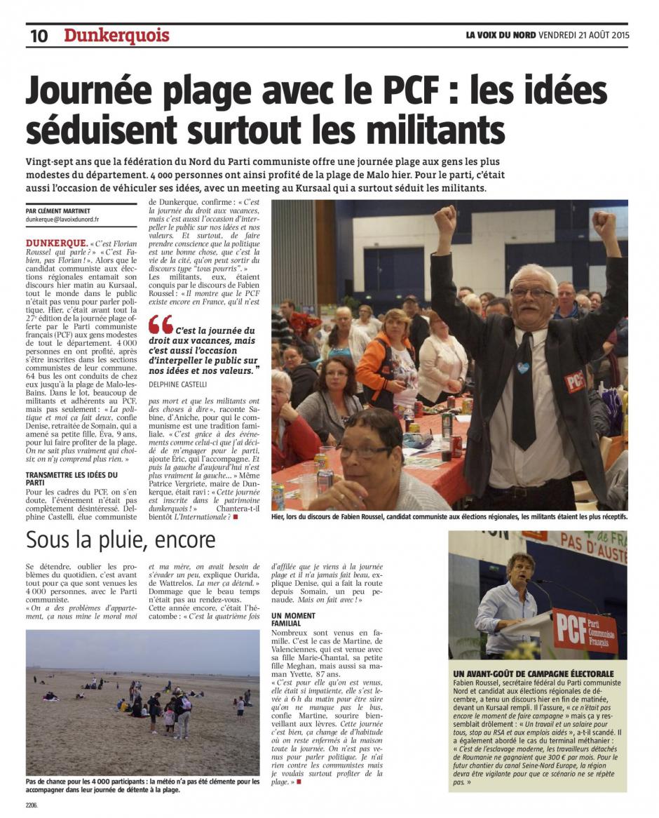 20150821-VdN-Malo-les-Bains-Journée plage avec les communistes, un avant-goût de campagne électorale