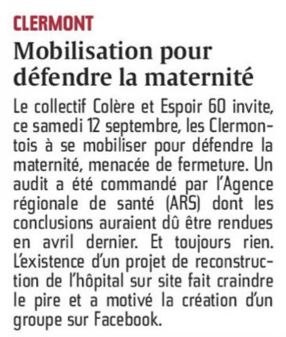 20150909-CP-Clermont-Mobilisation pour défendre la maternité [pages régionales]