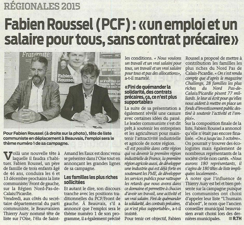 20150916-BonP-NPdCP-R2015-Fabien Roussel (PCF) : « Un emploi et un salaire pour tous, sans contrat précaire »