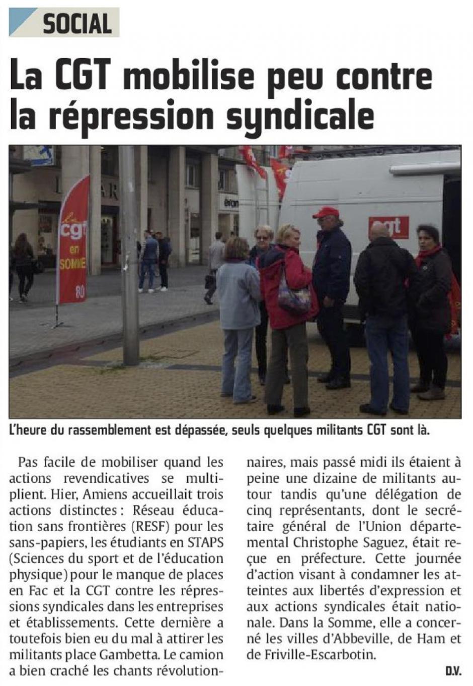 20150924-CP-Amiens-La CGT mobilise peu contre la répression syndicale [éd. Amiens]