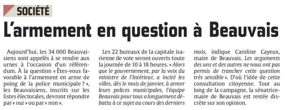 20150927-CP-Beauvais-L'armement en question [pages régionales]